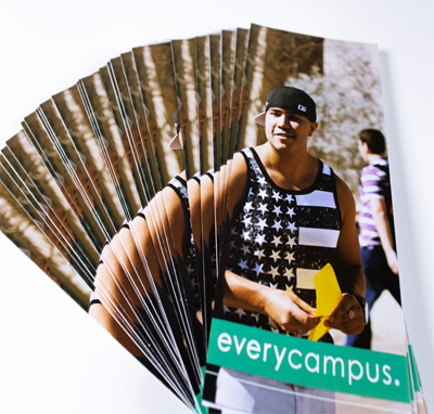 fanned out brochures