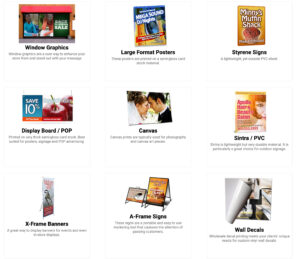 Varying large format prints with different graphics