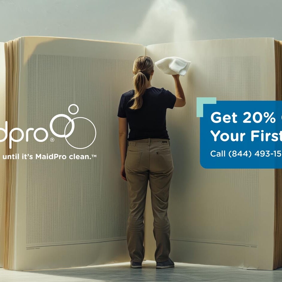 MaidPro back to school first clean postcard front