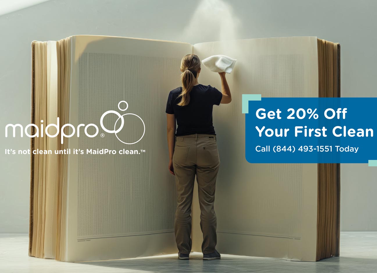 MaidPro back to school first clean postcard front